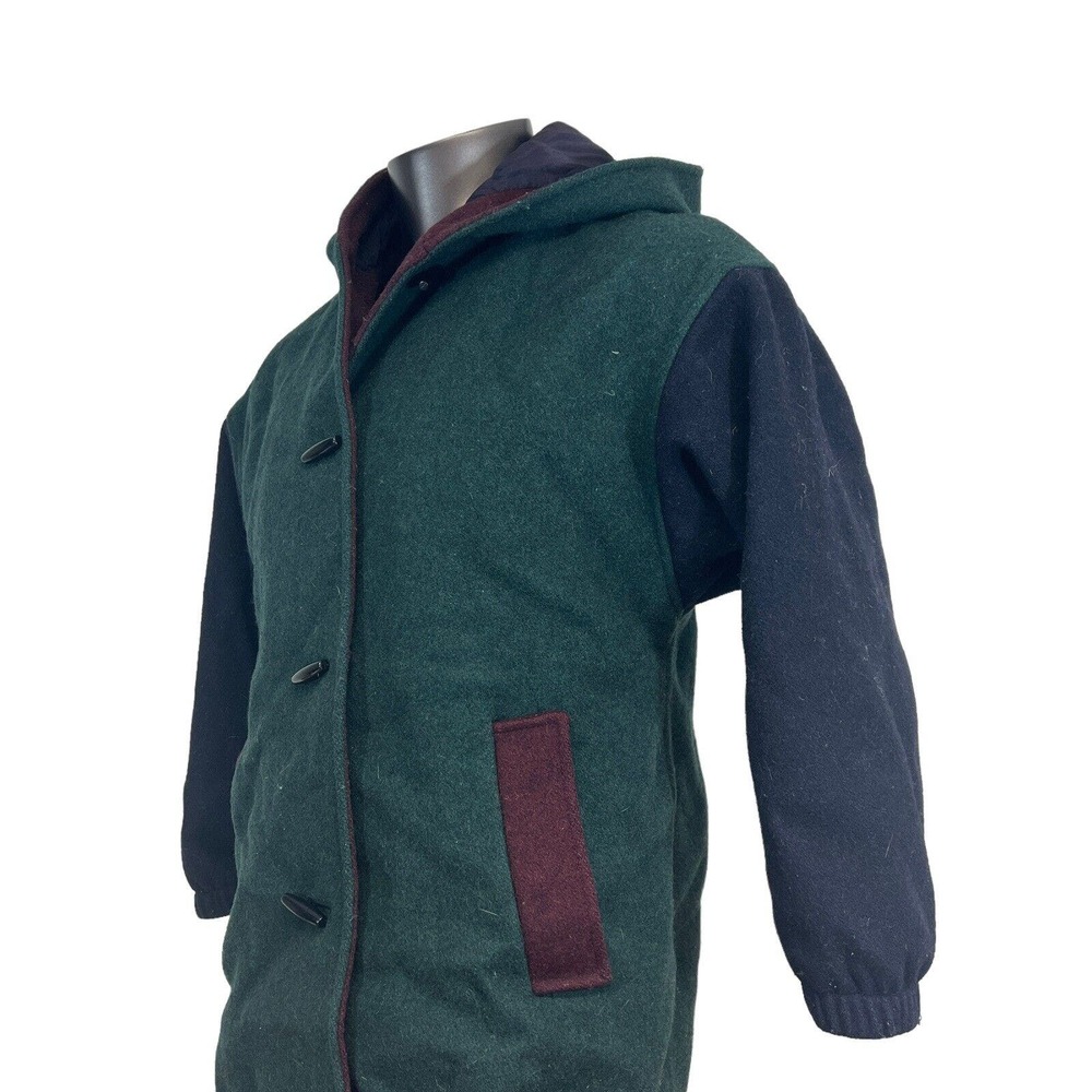 Vintage Donnybrook Men's Coat Colorblock Wool Blend Hooded Size M? - Picture 2 of 6